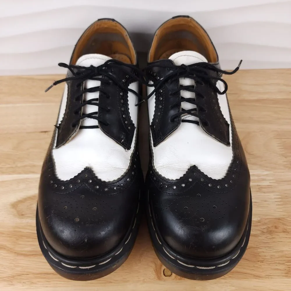 Dr‎ Martens Bex Brogue Wingtip Shoes Mens UK 9 US 10 Black White England 3989